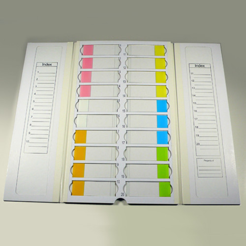 cardboard slide mailer with two panels and place for notations holds 20 slides white 