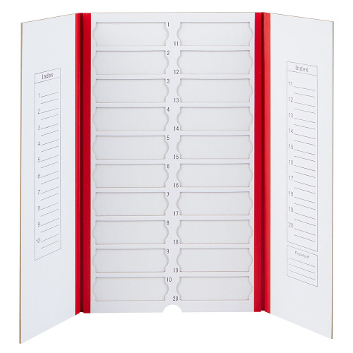 cardboard slide mailer with two panels and place for notations holds 20 slides red 