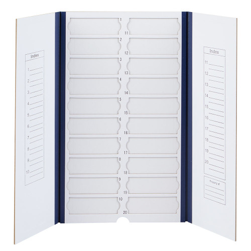 cardboard slide mailer with two panels and place for notations holds 20 slides blue 