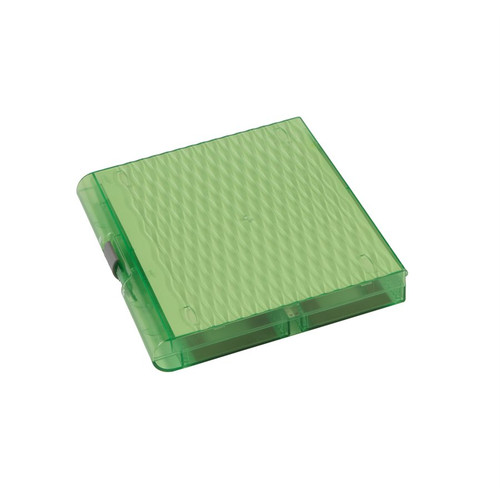 Green ABS/Polypropylene Translucent Microscope Slide Box with Foam Padding, Sliding Lock & Stacking Feet
